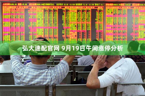 弘大速配官网 9月19日午间涨停分析